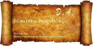 Dianiska András névjegykártya