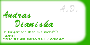 andras dianiska business card